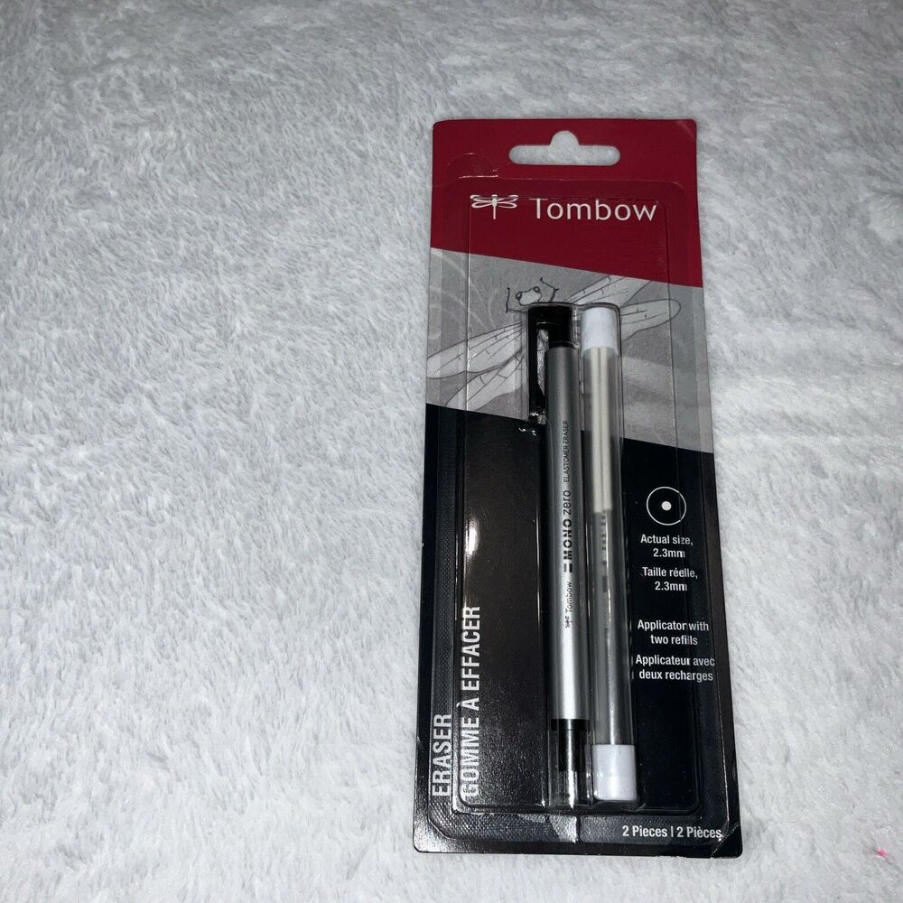 Tombow Mono Zero Eraser &Refill Value Pack,Round 2.3mm. Precision Tip NEW SEALED
